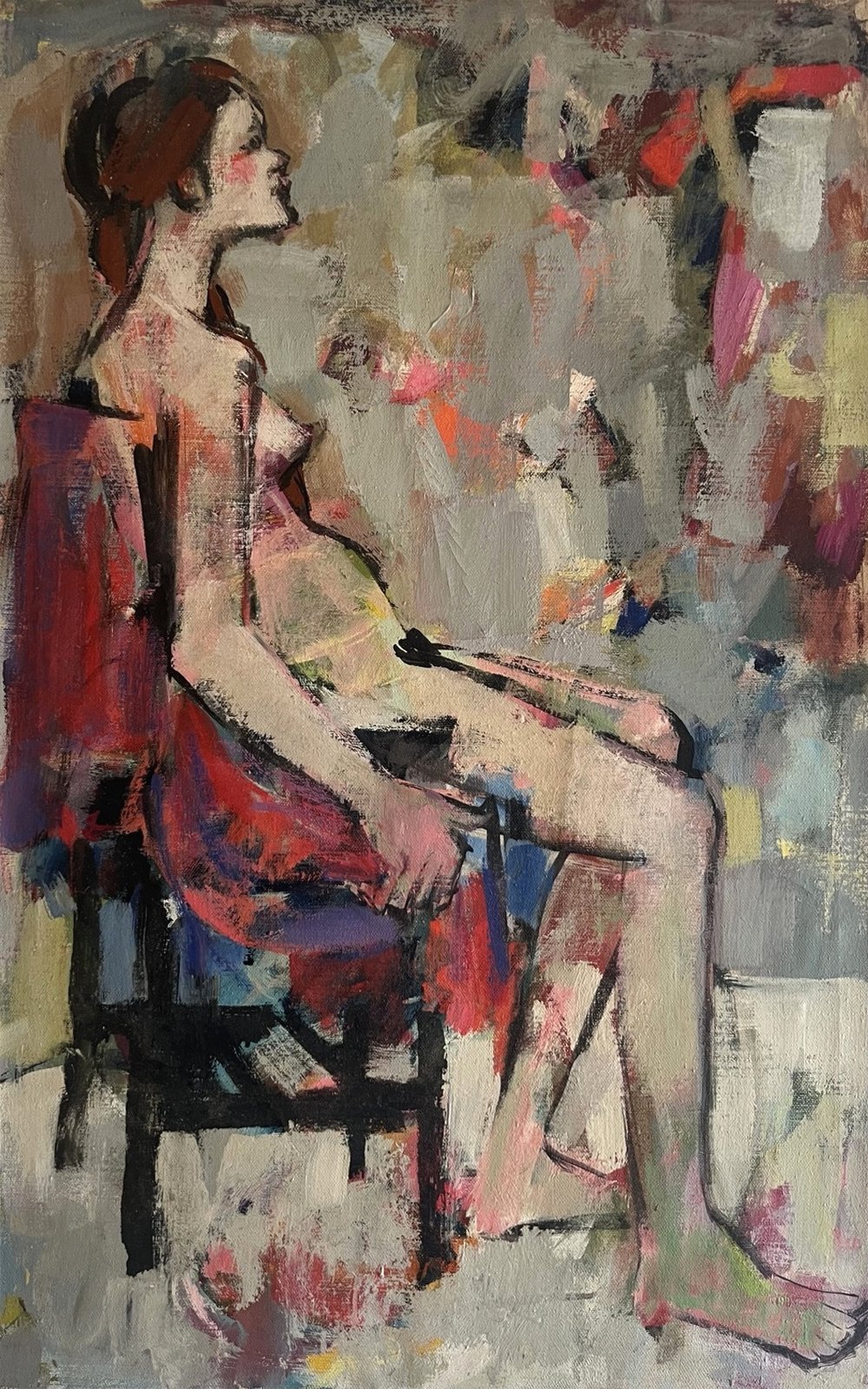 Seated Nude, artwork by Adele Schnapp
